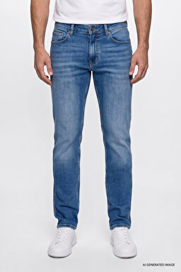 Pamuklu Greensboro Straight Fit Jean Kot Denim Pantolon - WornBroke-MW15Q2622537X (görsel 3)