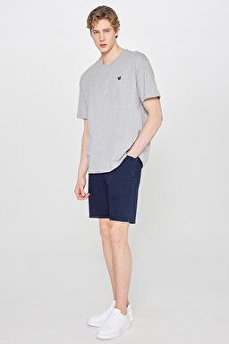 Pamuklu Slim Fit Dar Kesim 5 Cepli Esnek Şort - Navy-MW211205410 (görsel 2)