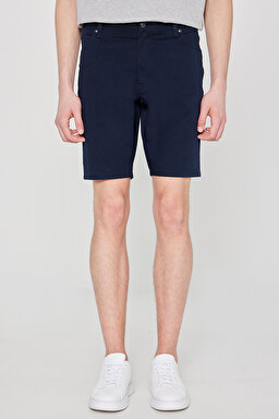Pamuklu Slim Fit Dar Kesim 5 Cepli Esnek Şort - Navy-MW211205410 (görsel 3)