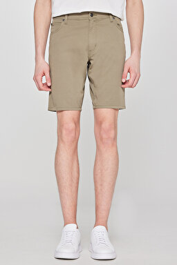 Pamuklu Slim Fit Dar Kesim 5 Cepli Esnek Şort - Khaki-MW211205801 (görsel 3)