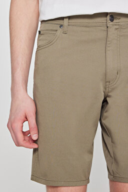 Pamuklu Slim Fit Dar Kesim 5 Cepli Esnek Şort - Khaki-MW211205801 (görsel 5)