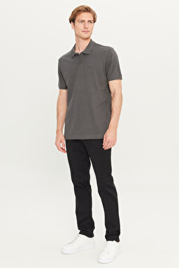 %100 Pamuk Regular Fit Normal Kesim Antrasit Polo Yaka Tişört - Anthracite-MW211837003 (görsel 3)