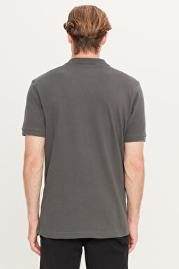 %100 Pamuk Regular Fit Normal Kesim Antrasit Polo Yaka Tişört - Anthracite-MW211837003 (görsel 5)
