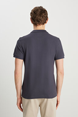 %100 Pamuk Regular Fit Normal Kesim Antrasit Polo Yaka Tişört - Anthracite-MW7D5K4XX2T003 (görsel 5)