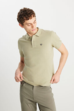 %100 Pamuk Regular Fit Normal Kesim Ada Çayı Polo Yaka Tişört - Tea Leaf-MW7D5K4XX2T37Y