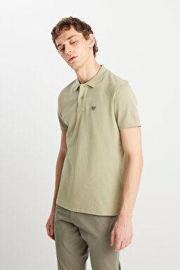 %100 Pamuk Regular Fit Normal Kesim Ada Çayı Polo Yaka Tişört - Tea Leaf-MW7D5K4XX2T37Y (görsel 2)