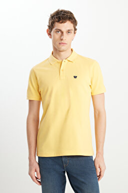 %100 Pamuk Regular Fit Normal Kesim Sarı Polo Yaka Tişört - Sunlight-MW7D5K4XX2TXCU