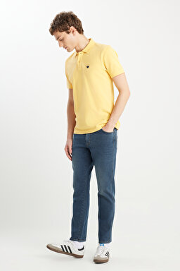 %100 Pamuk Regular Fit Normal Kesim Sarı Polo Yaka Tişört - Sunlight-MW7D5K4XX2TXCU (görsel 3)