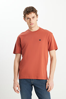 %100 Pamuk Relaxed Fit Geniş Kesim Minimal Logo Siyah Tişört - Brick-MW7NM203877222