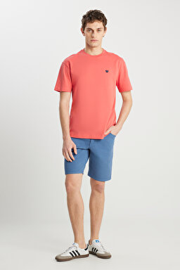 Regular Fit Normal Kesim Bisiklet Yaka %100 Pamuk Turuncu Tişört - Burnt Sienna-MW7NM20387733L