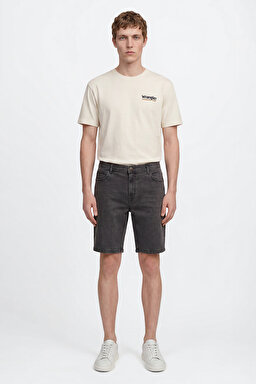 Texas Pamuklu Regular Fit Normal Kesim Cepli Esnek Jean Kot Denim Şort - Dark Anthracite-W11C00001050 (görsel 2)