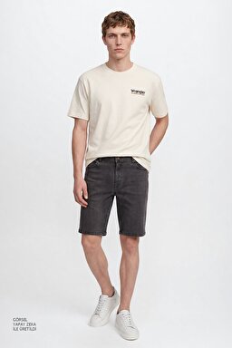 Texas Pamuklu Regular Fit Normal Kesim Cepli Esnek Jean Kot Denim Şort - Dark Anthracite-W11C00001050