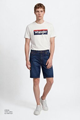 Texas Pamuklu Regular Fit Normal Kesim Cepli Esnek Jean Kot Denim Şort - Dark Indigo-W11C00002317 (görsel 2)