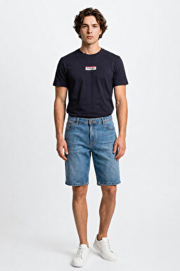Texas Pamuklu Regular Fit Normal Kesim Cepli Esnek Jean Kot Denim Şort - Mid Indigo-W11C00003381 (görsel 4)