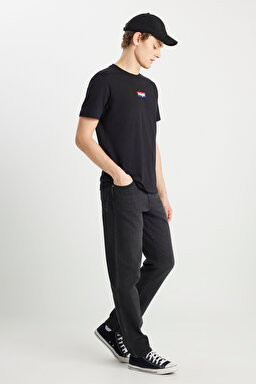 Texas Straight Fit Normal Bel Düz Paça Siyah Pamuklu Esnek Jean Denim Pantolon - Dark Eden-W12100012TI (görsel 2)