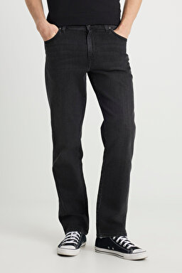 Texas Straight Fit Normal Bel Düz Paça Siyah Pamuklu Esnek Jean Denim Pantolon - Dark Eden-W12100012TI (görsel 3)