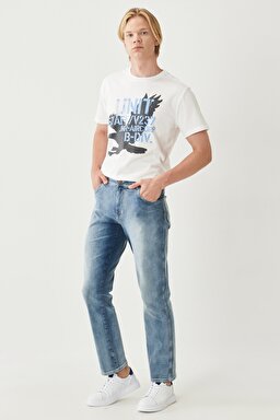 Texas Straight Fit Esnek Jean Kot Pantolon - Light Blue-W121004404 (görsel 2)