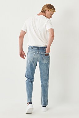 Texas Straight Fit Esnek Jean Kot Pantolon - Light Blue-W121004404 (görsel 6)