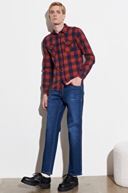 Texas Slim Fit Dar Kesim Normal Bel Esnek Jean Kot Pantolon - Mid Blue-W121017XT (görsel 2)