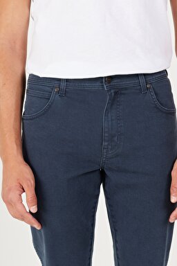 Regular Fit Normal Kesim Normal Bel Lacivert Esnek Pantolon - Dark Navy-W121053XAE (görsel 5)
