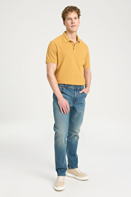 Regular Fit Normal Kesim Normal Bel Düz Paça Mavi Texas Jean Kot Pantolon - Mid Blue-W121064XT