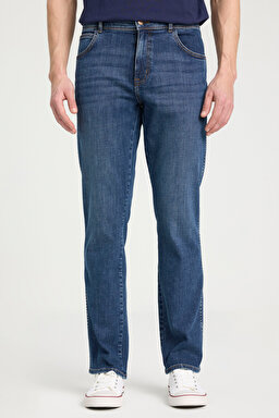 Regular Fit Normal Kesim Normal Bel Düz Paça Lacivert Texas Jean Kot Pantolon - Stone-W12106758 (görsel 4)