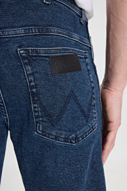 Straight Fit Düz Kesim Normal Bel Koyu Mavi Texas Esnek Jean Denim Pantolon - Dark Indigo-W121081317 (görsel 6)