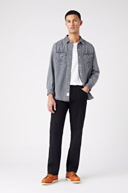 Texas Straight Fit Normal Bel Denim Esnek Jean Kot Pantolon - Black-W12109004 (görsel 2)