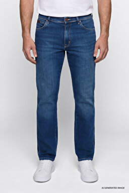 Texas Pamuklu Straight Fit Cepli Esnek Jean Kot Denim Pantolon - MidBlue-W121260156XT (görsel 3)