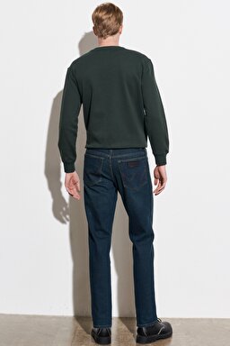 Texas Straight Fit Normal Bel Denim Esnek Jean Kot Pantolon - Dark Blue-W1212837E (görsel 5)