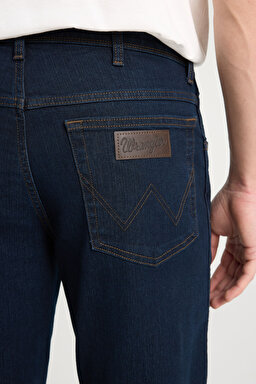 Texas Straight Fit Normal Bel Denim Esnek Jean Kot Pantolon - Dark Blue-W12175001 (görsel 4)