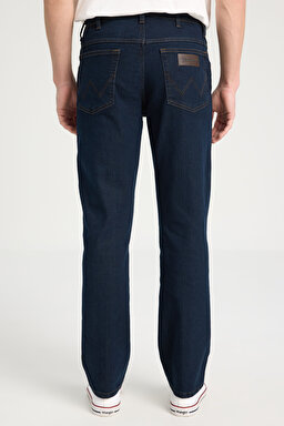 Texas Straight Fit Normal Bel Denim Esnek Jean Kot Pantolon - Dark Blue-W12175001 (görsel 5)