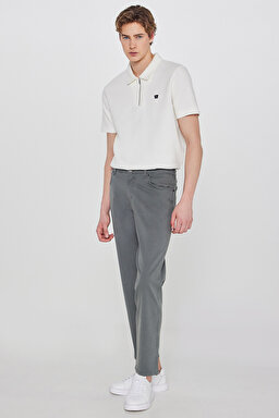 Texas Straight Fit Düz Kesim Normal Bel Pamuklu Esnek Yeşil Pantolon - Green-W1218646300 (görsel 3)