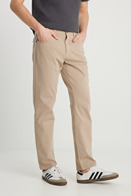 Texas Straight Fit Düz Kesim Normal Bek Krem Rengi Pamuklu Esnek Pantolon - Timberwolf-W1218646344 (görsel 3)
