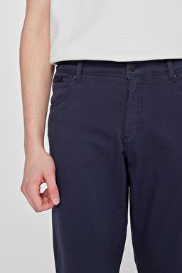 Texas Straight Fit Düz Kesim Normal Bel Lacivert Pamuklu Esnek Pantolon - DarKNavy-W1218646411 (görsel 5)