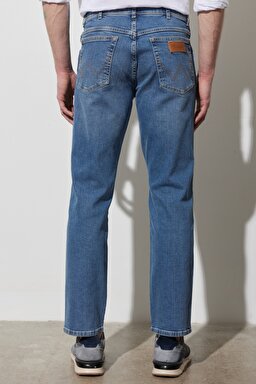 Texas Straight Fit Normal Bel Denim Esnek Jean Kot Pantolon - Mid Blue-W1219237X (görsel 6)