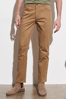 Texas Authentic Straight Fit Normal Bel Camel Esnek Pantolon - Camel-W12193175