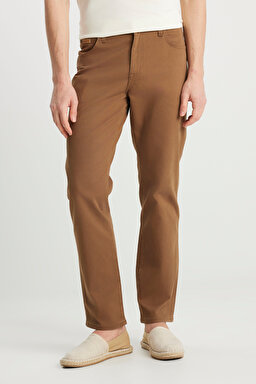 Texas Authentic Straight Fit Normal Bel Esnek Koyu Gri Pantolon - Saddle Brown-W12193248 (görsel 3)