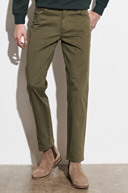 Texas Authentic Straight Fit Normal Bel Esnek Haki Pantolon - Militare Green-W12193G40