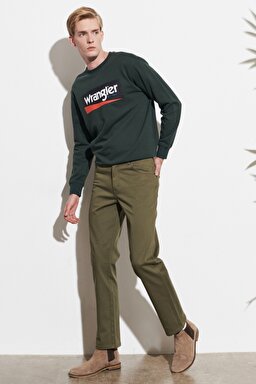 Texas Authentic Straight Fit Normal Bel Esnek Haki Pantolon - Militare Green-W12193G40 (görsel 2)