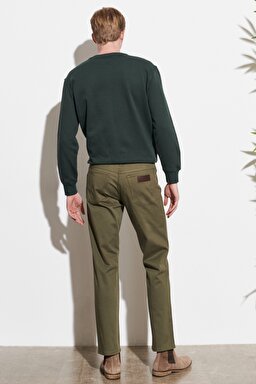 Texas Authentic Straight Fit Normal Bel Esnek Haki Pantolon - Militare Green-W12193G40 (görsel 6)