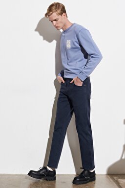 Texas Authentic Straight Fit Normal Bel Lacivert Esnek Pantolon - Dark Navy-W12193XAE (görsel 4)