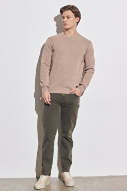 Texas Slim Fit Normal Bel Esnek Pantolon - Khaki-W12197801 (görsel 3)