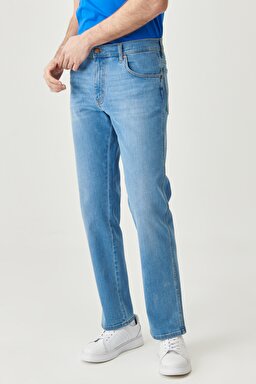 Texas Straight Fit Normal Bel Açık Mavi Esnek Jean Kot Pantolon - Light Blue-W121C788W