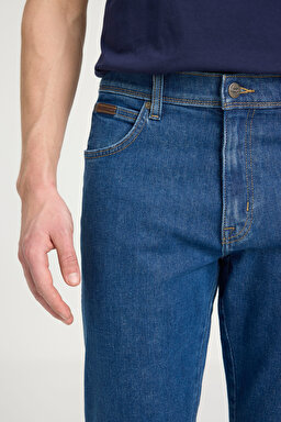 Texas Straight Fit Normal Bel Denim Esnek Jean Kot Pantolon - Dark Blue-W121HR36B (görsel 3)