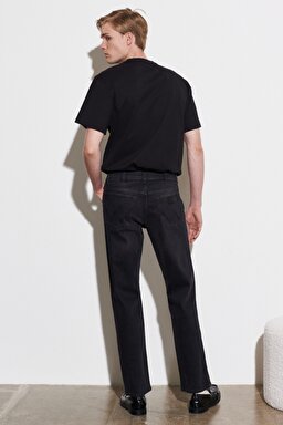 Texas Straight Fit Normal Bel Denim Esnek Jean Kot Pantolon - Dark Gray-W121HT120 (görsel 6)