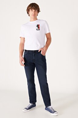 Texas Regular Fit Normal Bel Koyu Mavi Esnek Jean Kot Pantolon - Travis-W121LR278 (görsel 3)