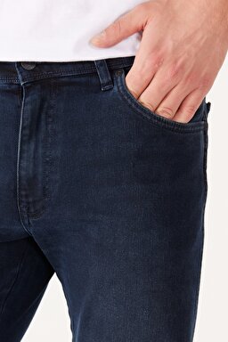 Texas Regular Fit Normal Bel Koyu Mavi Esnek Jean Kot Pantolon - Travis-W121LR278 (görsel 5)