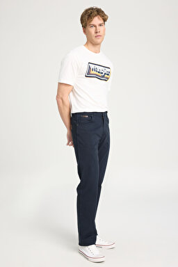 Straight Fit Düz Kesim Normal Bel Texas Lacivert Esnek Pantolon - Navy-W121Y6114