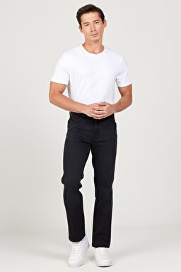 Straight Fit Düz Kesim Normal Bel Esnek Arizona Jean Denim Kot Pantolon - Black-W12O016001 (görsel 3)